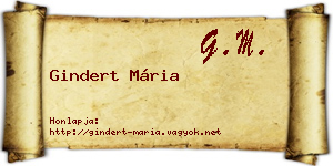 Gindert Mária névjegykártya